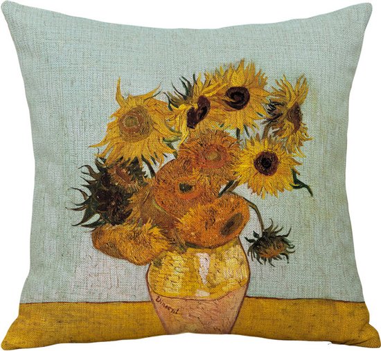Sierkussensloop katoen/linnen 45x45 cm van Gogh Zonnebloemen