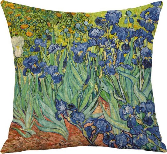 Sierkussensloop 45x45 cm van katoen-linnen van Gogh Irissen