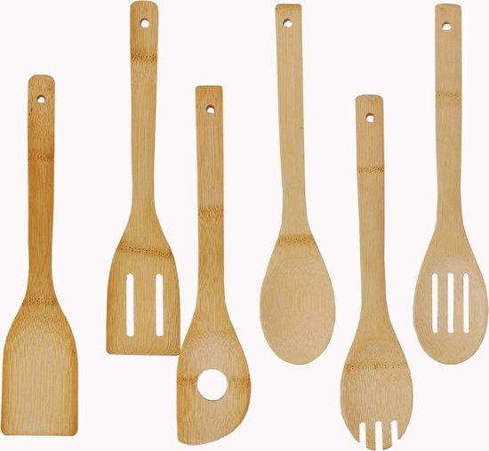 6-delige Complete Keukenset van Duurzaam Bamboe - Met Handig