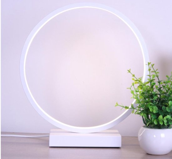 LED Tafellamp - Cirkel - 30cm diameter - Wit