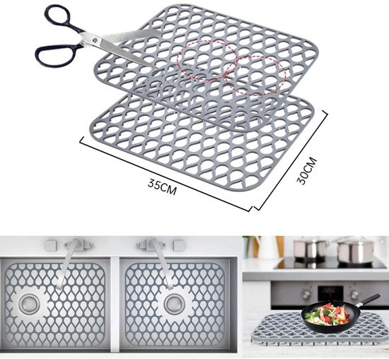 Holle gootsteen afvoermat grijs 35cm*30cm