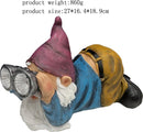 Charmante tuinkabouter met telescoop- zonne-energie lamp -Tuindecoratie - IP55 waterdicht-27x 16.4 x 18.9CM