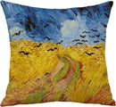 TDR - Sierkussensloop - van katoen en linnen - 45 x 45 cm - Thema: van Gogh , Korenveld met kraaien