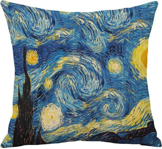 Sierkussensloop katoen/linnen 45x45 cm van Gogh Sterrennacht