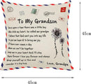 TDR - Sierkussensloop - 45x45 cm  - leuk als cadeau voor grootvader naar kleinzoon -  "To my grandson"