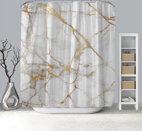 Waterdicht douchegordijn marmerpatroon - Luxe en Dik