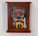 Massief Houten Sleutelkastje - 21 x 25,5 x 6 cm – Wandmontage – Vintage Bistro Design