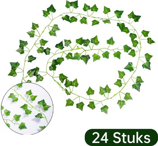 24 stuks*2m Klimop Slinger - Backdrop Decoratie Plant voor Huis en Tuin - Kunst Hangplant - Hedera - Klimop Kunstplanten voor Binnen en Buiten
