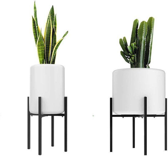 Duurzaam en stevig Plantenrek -plantenstandaard-verstelbaar 24 tot 36 cm breedt-zwart