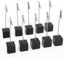 Fotohouder Met Clip – Set van 10 – Zwarte Kubus - 10,5 cm