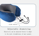 Ergonomisch nekkussen voor comfortabele reizen + opbergtas + oordopjes + oogmasker-marineblauw