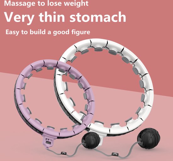 Verstelbare Fitness Hoelahoep - Hoelahoep - weighted hula hoop - Volwassenen Hoelahoeps - Wit - 2 kg