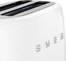 SMEG TSF02WHEU Broodrooster - 4 Sneden - 2 Lange Sleuven - 1500W - 6 Bruiningsstanden - Ontdooifunctie, Opwarmfunctie & Bagelfunctie - '50s Style - Wit