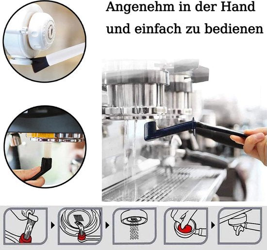 Koffiemachine Reinigingsset - 5-delig - Nylon Borstels - Houten Borstels - Makkelijk te Gebruiken