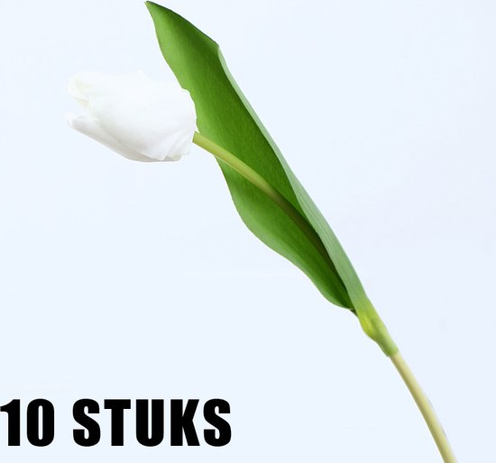 10stuks Prachtige kunst tulp-Realistische Uitstraling - Duurzaam en Onderhoudsvriendelijk- wit