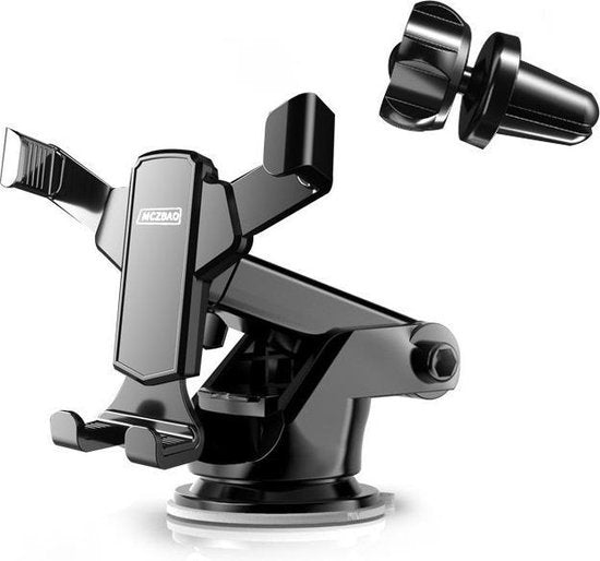 Universele autohouder smartphone ventilatierooster & raam 2-