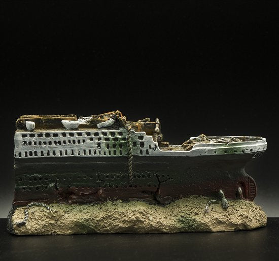 Aquariumdecoratie Gezonken Schip Titanic - Realistisch, Hars