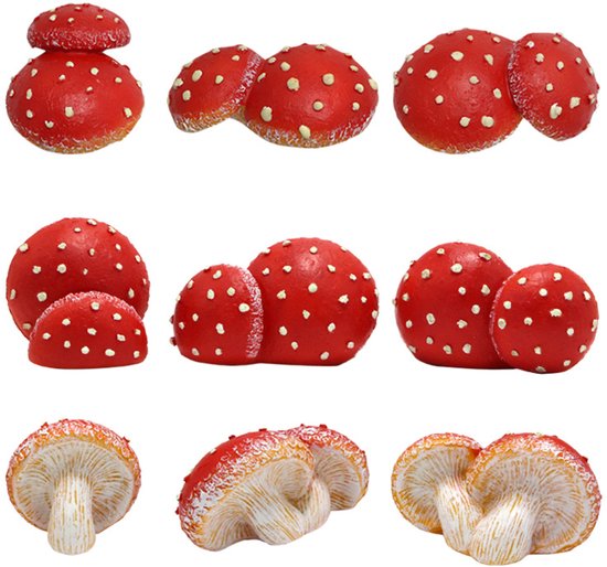 Simulatie rode paddenstoel landschapsdecoratie hars rode pad