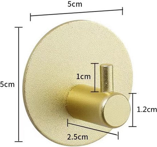 4x Zelfklevende Handdoekhaakjes Goud - Modern & Duurzaam