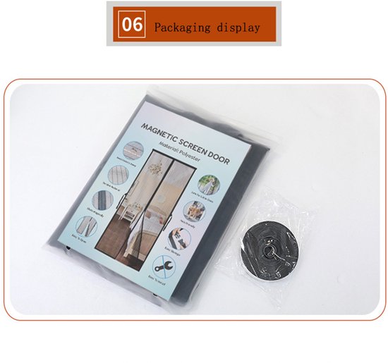 Magnetisch Anti-muggenhor Zomer Serie - Deurhor - Breed Klittenband - Duurzaam Glasvezel - Rookbestendig-100x210cm- Zwart