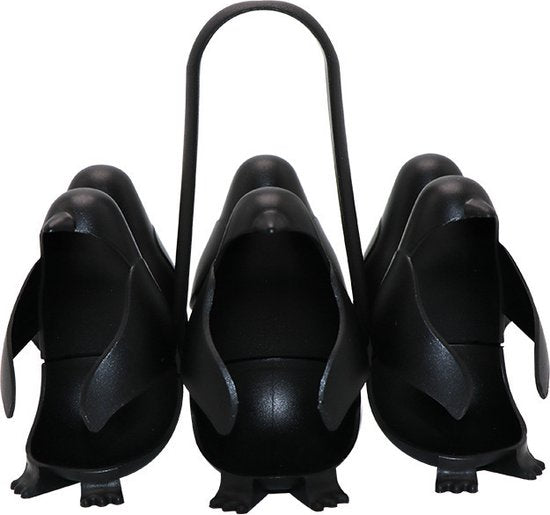 Pinguïn eirhouder met opvallend design-eierkoker-zwart