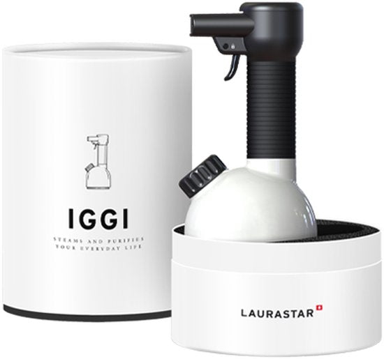 Laurastar IGGI Pure White, Zuiverende Stomer, Desinfecteert, Reinig stoffen en voorwerpen, Compacte Draagbaar en Design (Wit)
