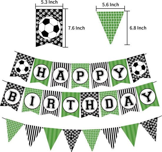 47 delig verjaardagset - Thema: Voetballen - Versiering voor feestjes, verjaardag - feestdecoratie