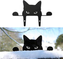 2 delige tuindecoraties - dieren kattenspion voor op hoekpalen- 22x18cm en 22x12cm-zwart