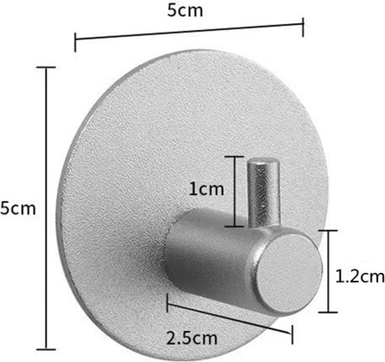 4 stuks Elegante Zelfklevende Handdoekhaakjes-Modern & Duurzaam Design-zilver