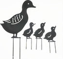 4-delige metalen eendenfamilie tuindecoratie, weerbestendig