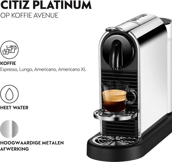 De'Longhi Nespresso CitiZ Platinum EN220.M - Koffiecupmachine - Stainless Steel