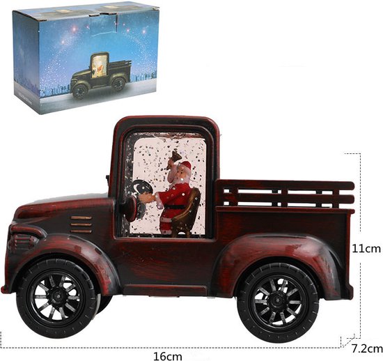 Betoverende Retro Auto LED Kerst Verlichting - Sfeervolle Verlichting voor de Feestdagen16*7.2*11cm-donkerbruin