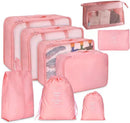 Packing Cubes 9-Delig – Koffer Organizer Reistassen – Duurzame Bagage Opbergset – Roze