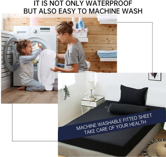 Ademende Antibacteriële Matrashoes 90x200cm - Zwart
