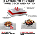 Barbecue vloermat van 100x 150cm Ideale mat voor onder de barbecue - Beschermt je terrastegels of gazon tegen hete kolen en vetvlekken - Grijs
