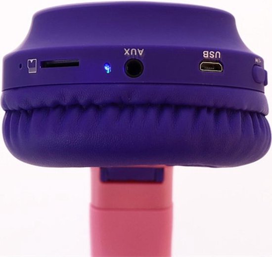 Draadloze Bluetooth koptelefoon - Over-Ear Koptelefoon voor Kinderen - Met Led Kat Oortjes - Bekend van TikTok - Paars