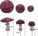 3 delige Betoverende Tuin Paddenstoel Decoratie Set - Glow in the Dark - Realistische en Weerbestendige Tuindecoratie