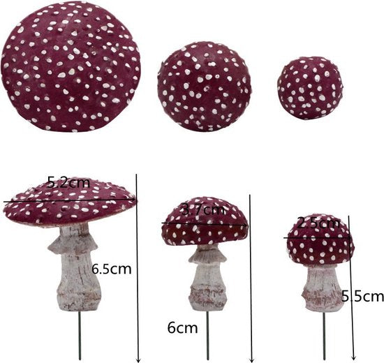 3-delige Glow in the Dark Tuin Paddenstoel Decoratie Set