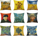 Kussensloop – Thema: van Gogh Amandelbloesem -Premium Katoen-Linnen, Kleurvast & Slijtvast, met Handige Rits -45x45cm