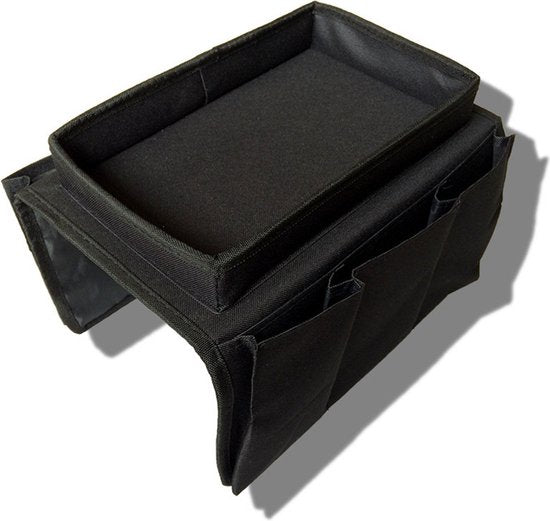 Bankstel Tray met Organizer – Dienblad Voor Armleuning – Zwart
