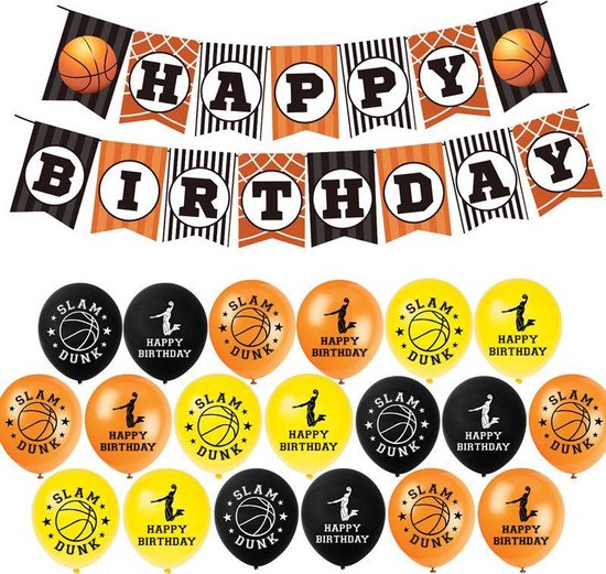 45delige-  Basketbal thema verjaardagsfeestje decoratieset