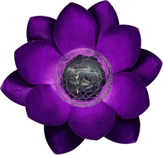 lotus tuinlamp op zonne-energie- Buitenverlichting met dagsensor-paars