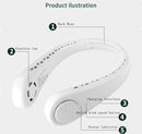 Draagbare nek ventilator - USB - Werkt tot wel 6 uur met volle batterij lading - Wit