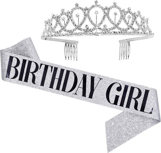 Merkloos Sjerp & Tiara Birthday Girl - Zilver