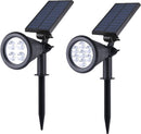 2 Stuks led solar spot light -IP65-voor wandmontage of grondspies-wit licht