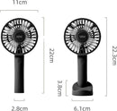 Draagbare Ventilator - oplaadbaar met USB - kan mobiel op voet plaatsen - perfect voor op op reis, buiten met warm weer - zwart