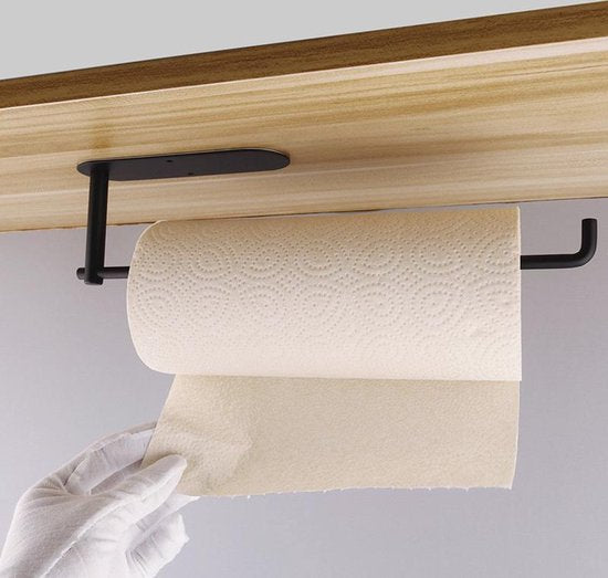 TDR- roestvrijstalen Keukenrolhouder- Keukenaccessoires-Zelfklevende Rolhouder-zwart