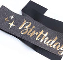 TDR - Verjaardag Sjerp en Tiara - Met text "Birthday Bitch" zwarte feestsjerp met golden tiara