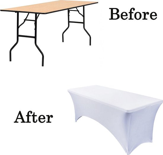 Unikorf Elastisch Tafelkleed Rechthoek 183*76*76CM Wit