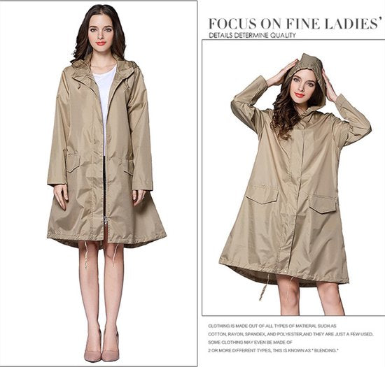 Opvouwbare waterdichte regenjas met draagtas - Kaki